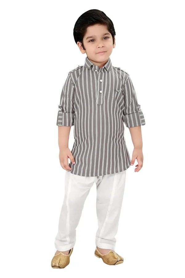 Grey_Cotton_Boys_Pathani_Suit
