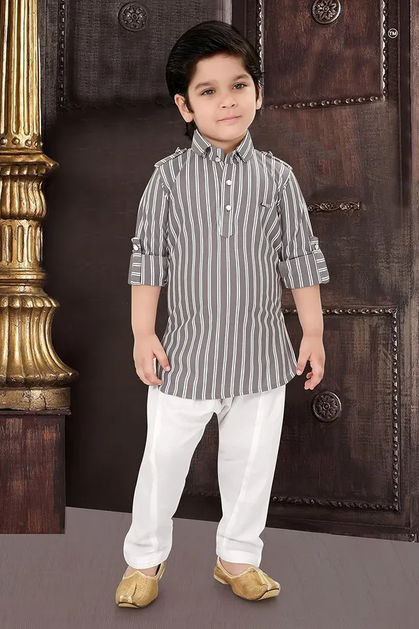 Grey_Cotton_Boys_Pathani_Suit
