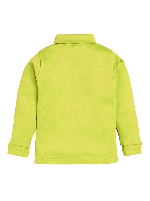 Lime_Green_Turtle_Neck_Cotton_T-Shirt_For_Boys_And_Girls