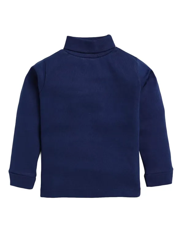 Navy_Blue_Turtle_Neck_Cotton_T-Shirt_For_Boys_And_Girls