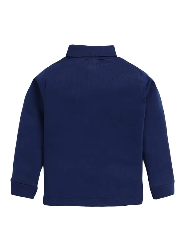 Navy_Blue_Turtle_Neck_Cotton_T-Shirt_For_Boys_And_Girls