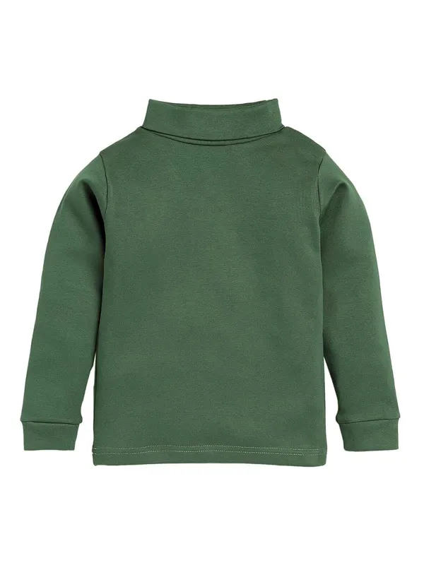 Olive_Turtle_Neck_Cotton_T-Shirt_For_Boys_And_Girls