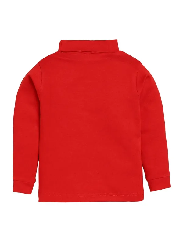 Red_Turtle_Neck_Cotton_T-Shirt_For_Boys_And_Girls