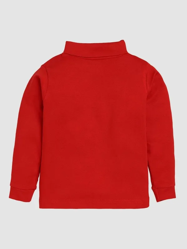 Red_Turtle_Neck_Cotton_T-Shirt_For_Boys_And_Girls