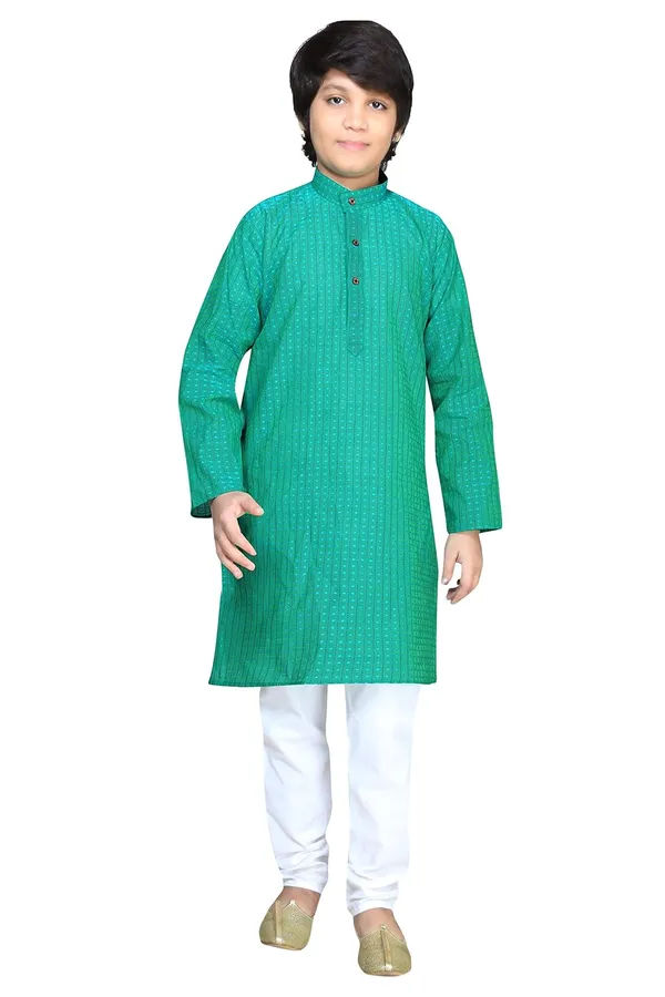 Green_Boys_Cotton_Kurta_Pyjama_Set