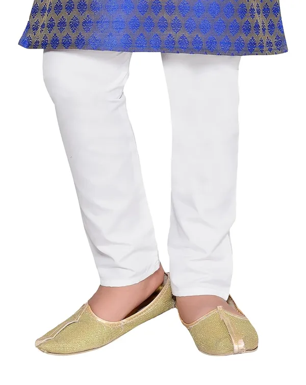 Royal_Blue_Boys_Jacquard_Silk_Kurta_And_Pyjama_Set