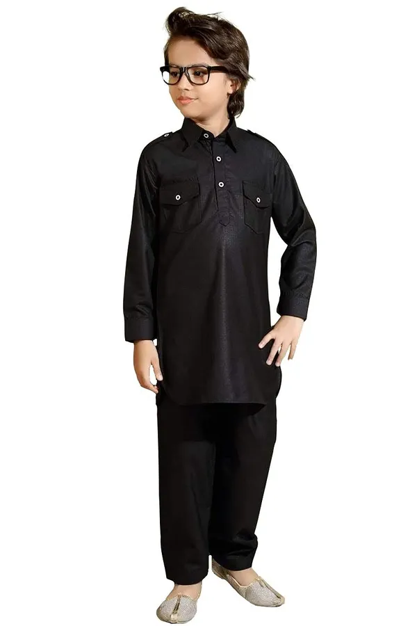 Black_Cotton_Boys_Pathani_Suit