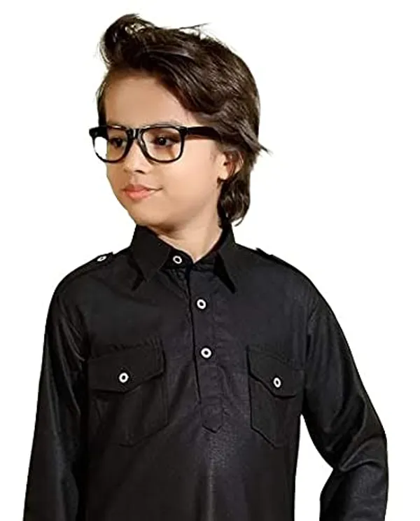 Black_Cotton_Boys_Pathani_Suit