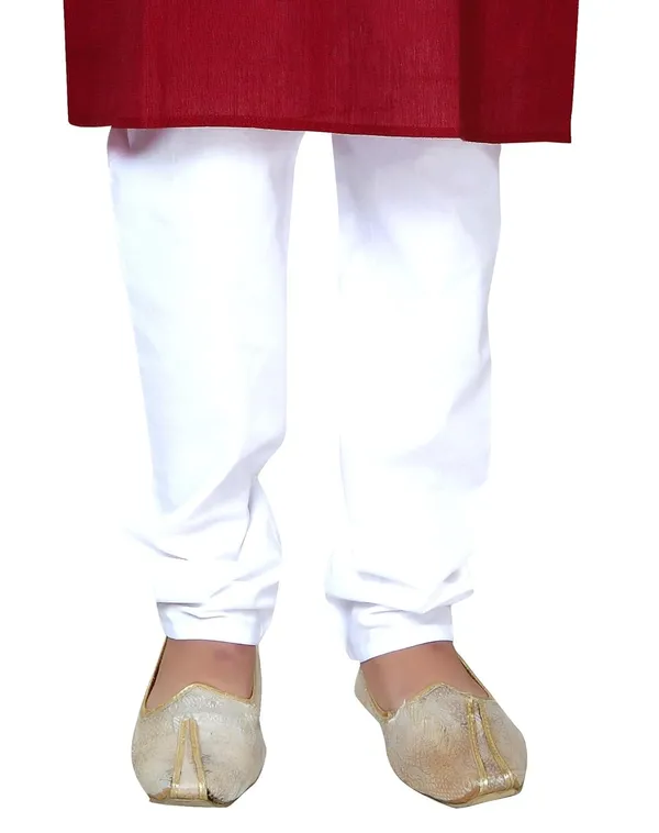 Maroon_Ethnic_Wear_Cotton_Kurta_Pyjama_Set_For_Boys