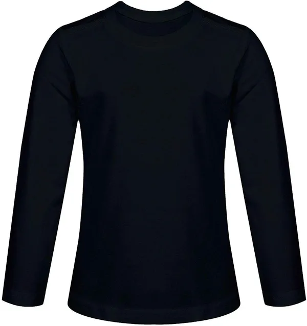 Black_Full_Sleeves_Cotton_Round_Neck_Solid_T-Shirt_For_Boys_And_Girls