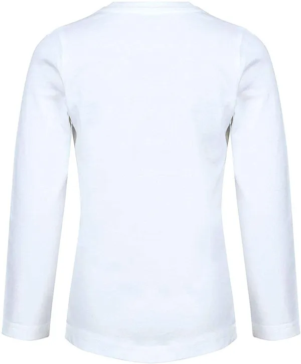 White_Full_Sleeves_Cotton_Round_Neck_Solid_T-Shirt_For_Boys_And_Girls
