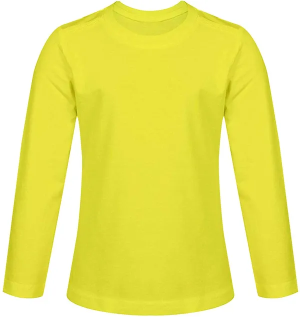 Yellow_Full_Sleeves_Cotton_Round_Neck_Solid_T-Shirt_For_Boys_And_Girls