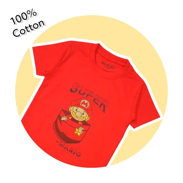 Red_Orange_Printed_Half_Sleeves_Round_Neck_Cotton_T-Shirt_For_Boys