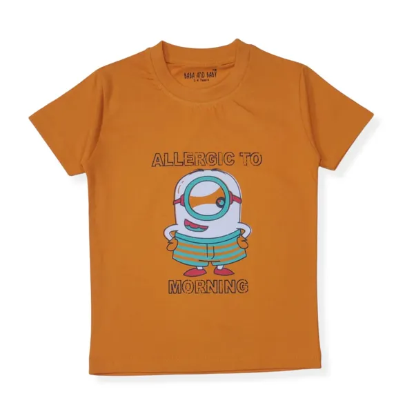 Mustard_Printed_Half_Sleeves_Round_Neck_Cotton_T-Shirt_For_Boys