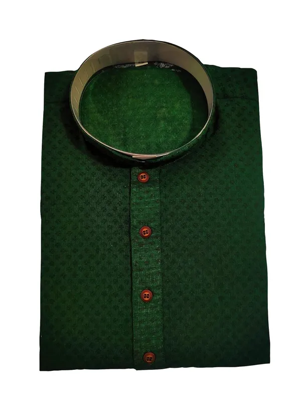 Bottle_Green_Stylish_Mens_Cotton_Kurta_Pyjama_Set