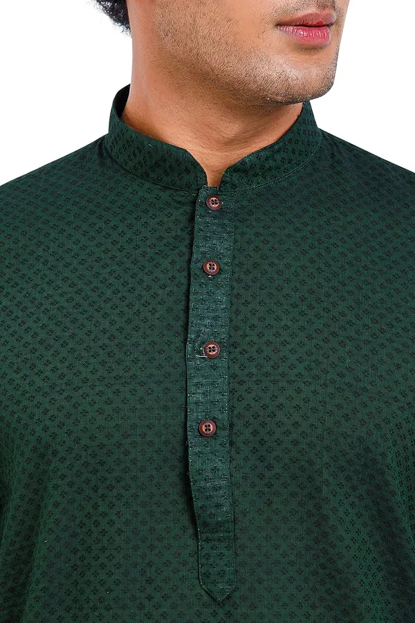Bottle_Green_Stylish_Mens_Cotton_Kurta_Pyjama_Set
