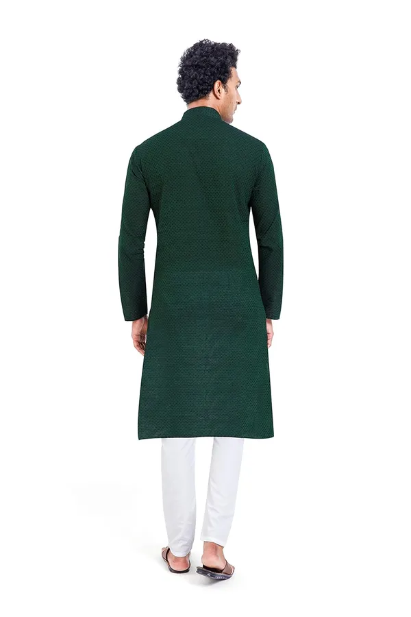 Bottle_Green_Stylish_Mens_Cotton_Kurta_Pyjama_Set