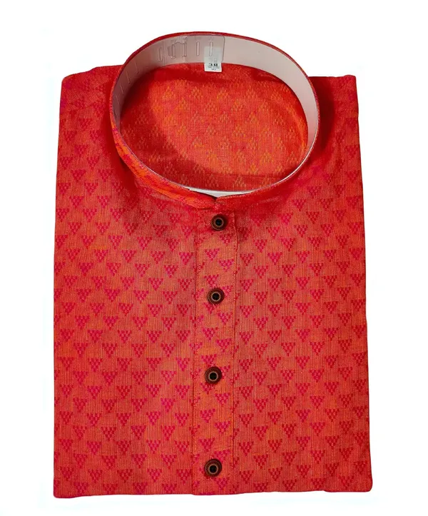 Orange_Stylish_Mens_Cotton_Kurta_Pyjama_Set