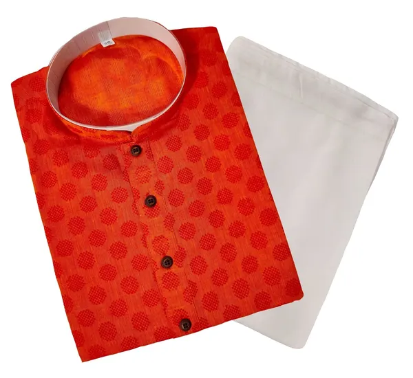 Orange_Stylish_Mens_Cotton_Kurta_Pyjama_Set