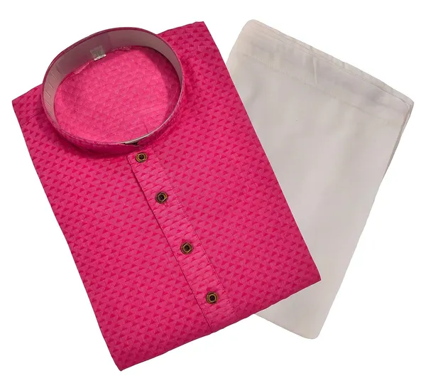 Pink_Stylish_Mens_Cotton_Kurta_Pyjama_Set