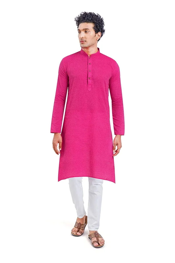 Pink_Stylish_Mens_Cotton_Kurta_Pyjama_Set