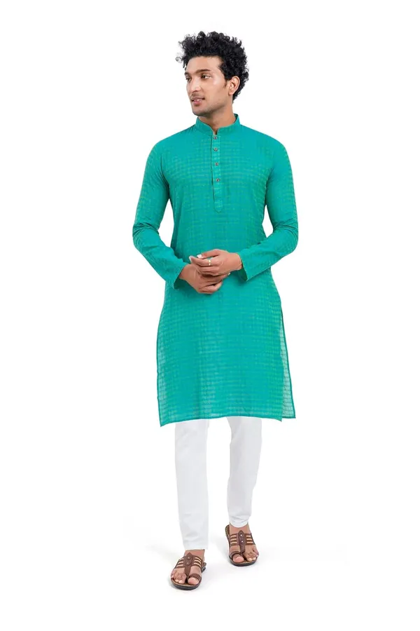 Seafoam_Green_Stylish_Mens_Cotton_Kurta_Pyjama_Set