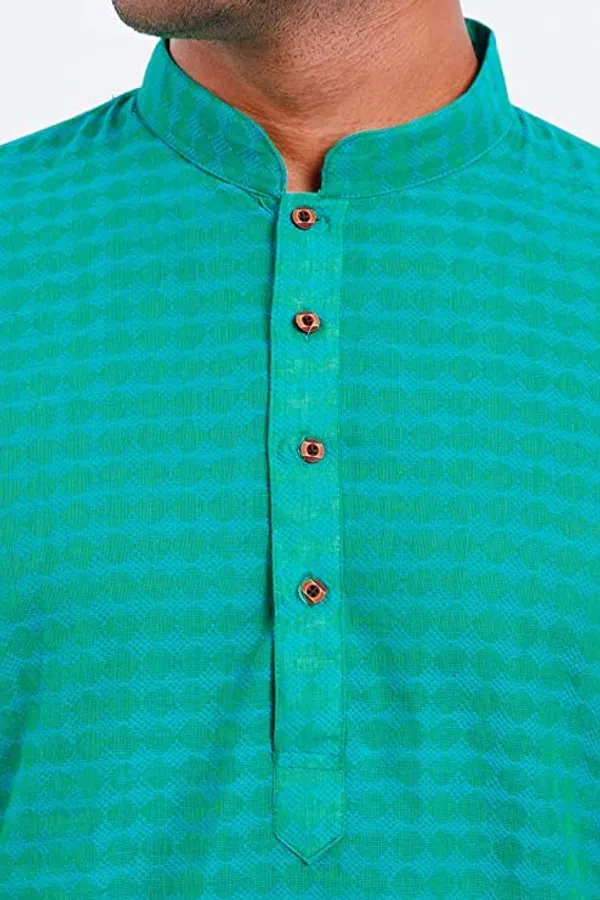Seafoam_Green_Stylish_Mens_Cotton_Kurta_Pyjama_Set