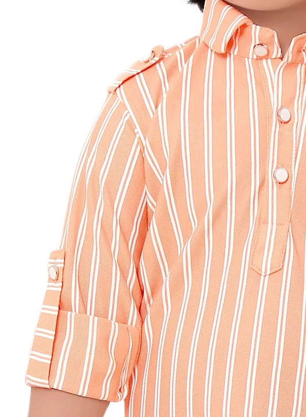 Orange_Striped_Cotton_Boys_Pathani_Suit