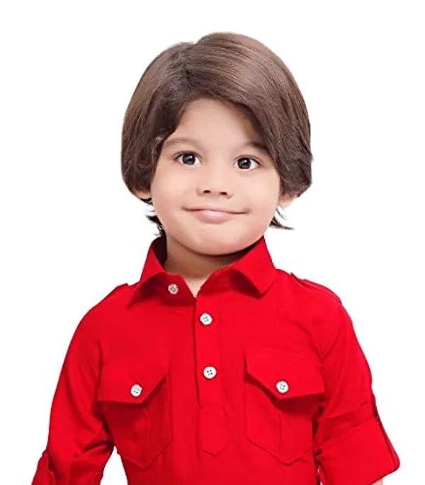 Red_Cotton_Boys_Pathani_Suit