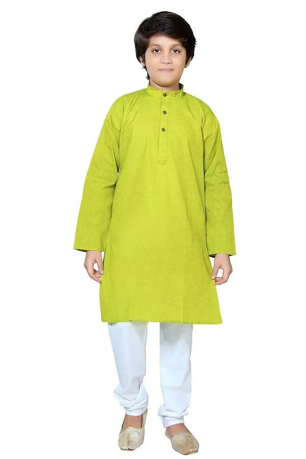 Light_Green_Traditional_Ethnic_Wear_Cotton_Kurta_Pyjama_Set_For_Boys