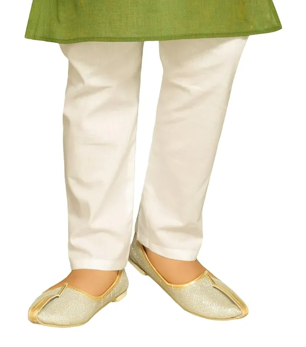 Mehendi_Green_Ethnic_Wear_Cotton_Kurta_Pyjama_Set_For_Boys
