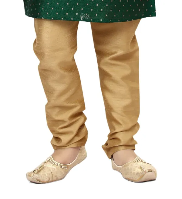 Bottle_Green_Boys_Traditional_Printex_Silk_Kurta_Pyjama_Set