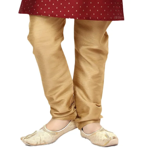 Maroon_Boys_Traditional_Printex_Silk_Kurta_Pyjama_Set