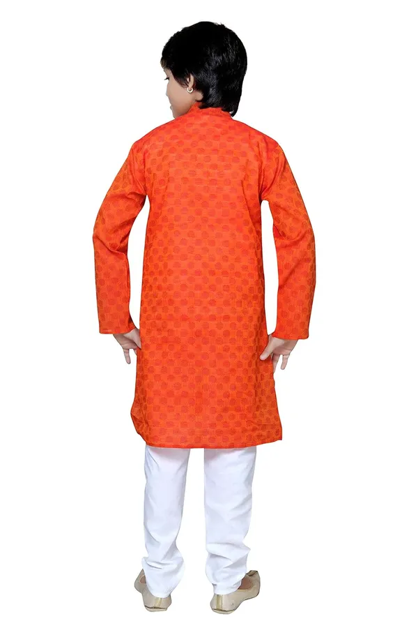 White_Ethnic_Wear_Cotton_Kurta_Pyjama_Set_For_Boys