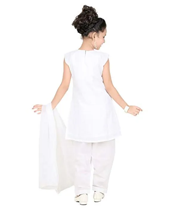 White_Girls_Cotton_Salwar_And_Churidar_Suit