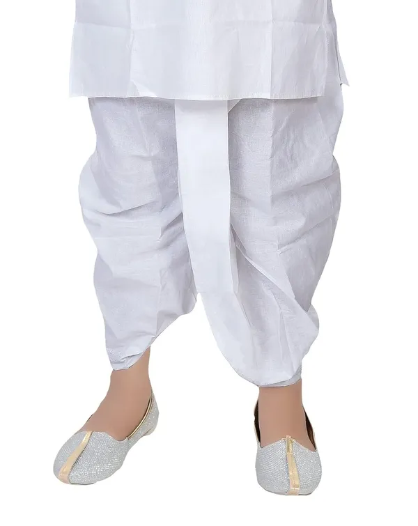 White_Boys_Cotton_Kurta_Pyjama_Set