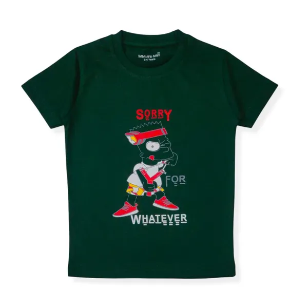 Green_Printed_Half_Sleeves_Round_Neck_Cotton_T-Shirt_For_Boys