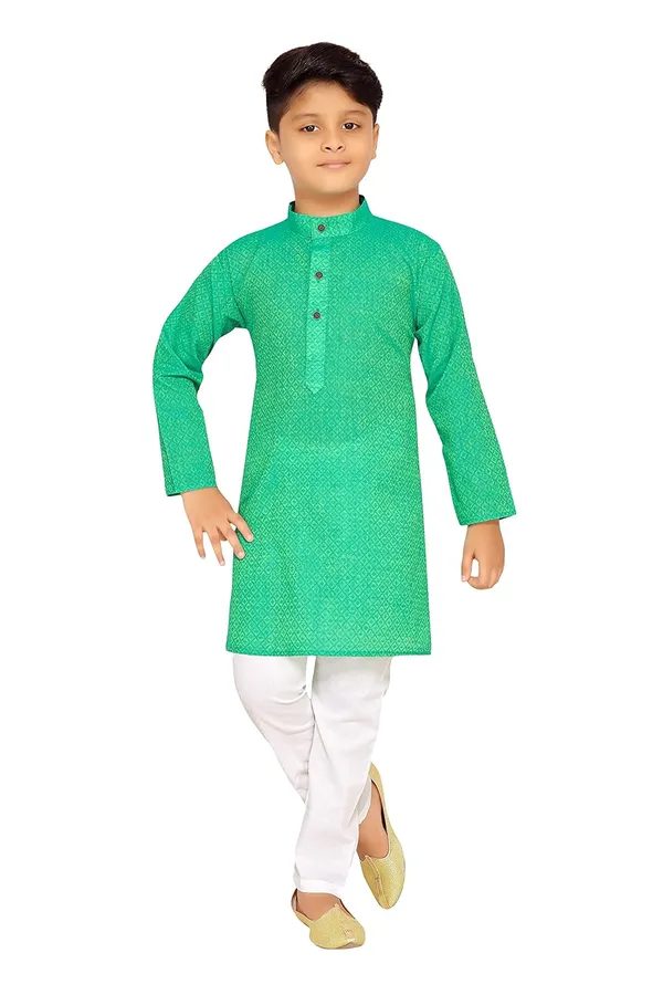 Green_Boys_Cotton_Kurta_Pyjama_Set