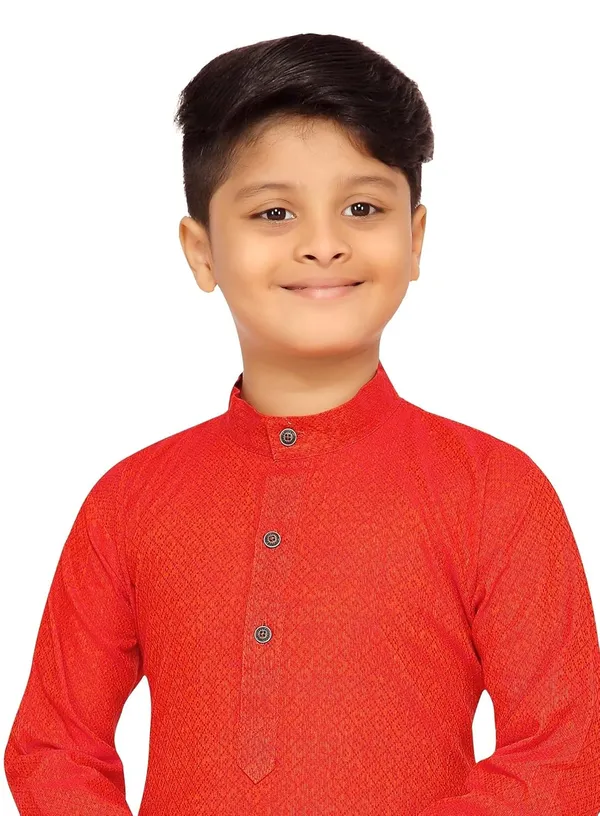 Red_Orange_Boys_Cotton_Kurta_Pyjama_Set