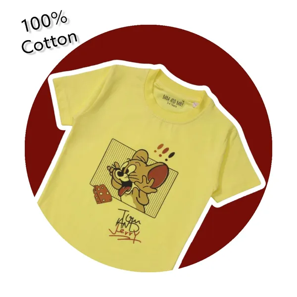 Yellow_Printed_Half_Sleeves_Round_Neck_Cotton_T-Shirt_For_Boys