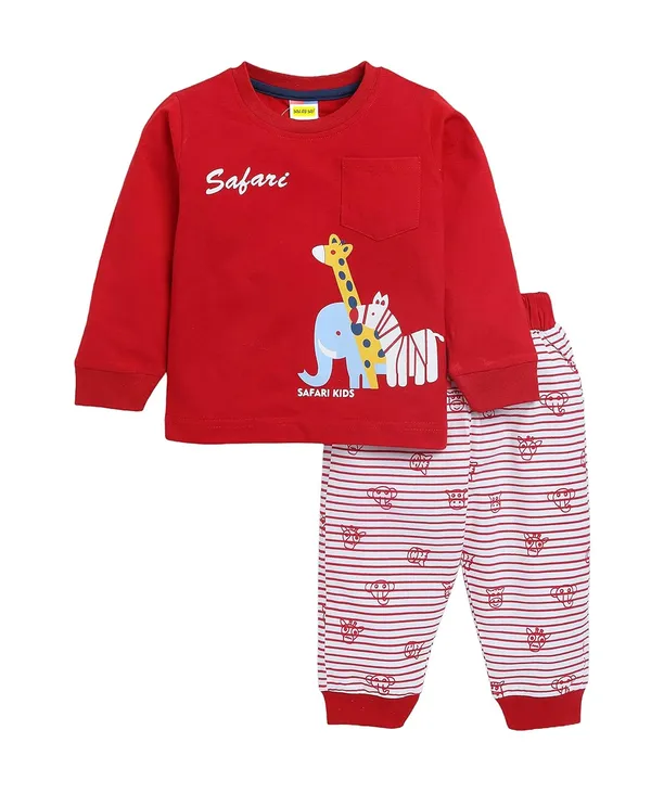 Red_Long_Sleeves_Round_Neck_T-Shirt_And_Pant_Set_For_Baby_Boys