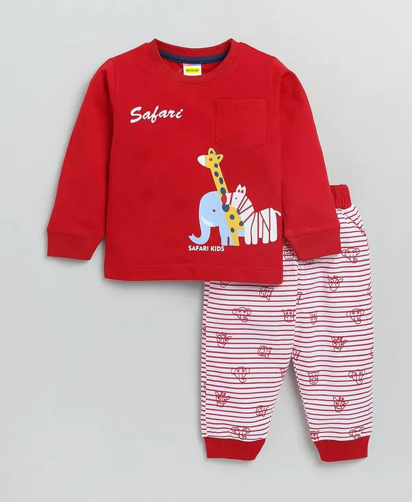Red_Long_Sleeves_Round_Neck_T-Shirt_And_Pant_Set_For_Baby_Boys