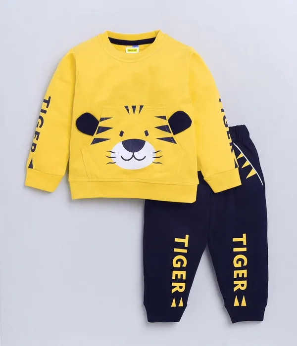 Yellow_Long_Sleeves_Round_Neck_T-Shirt_And_Pant_Set_For_Baby_Boys