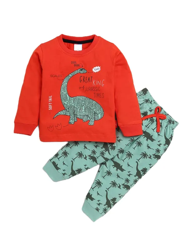 Red_Long_Sleeves_Round_Neck_T-Shirt_And_Pant_Set_For_Baby_Boys