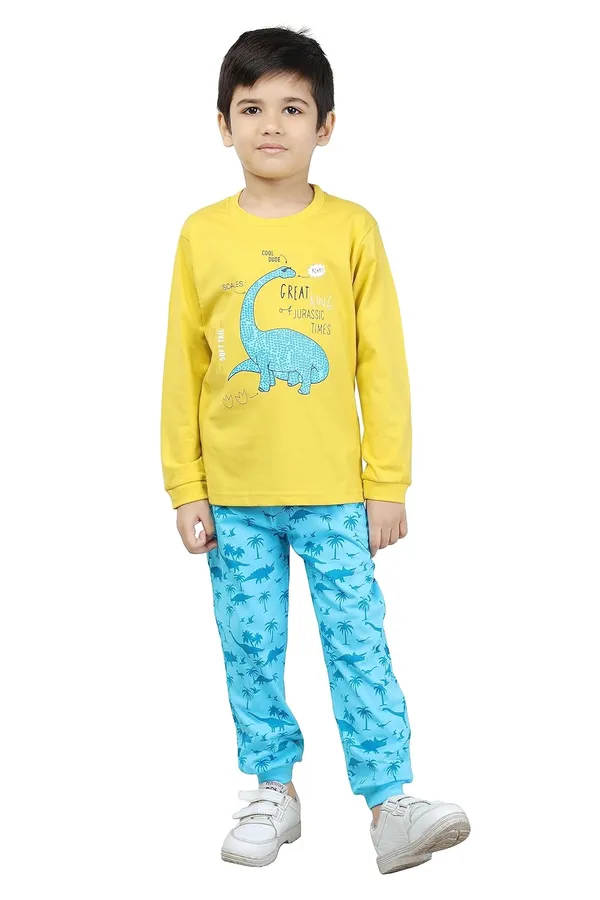Yellow_Long_Sleeves_Round_Neck_T-Shirt_And_Pant_Set_For_Baby_Boys