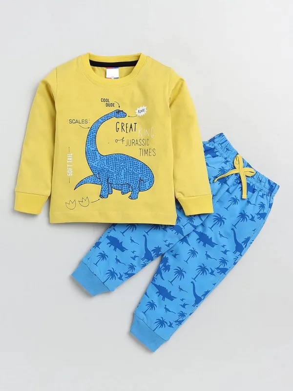 Yellow_Long_Sleeves_Round_Neck_T-Shirt_And_Pant_Set_For_Baby_Boys