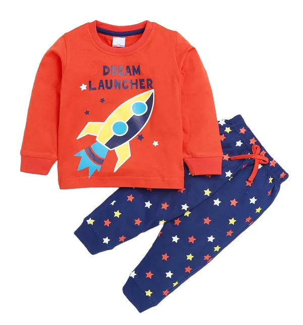 Orange_Long_Sleeves_Round_Neck_T-Shirt_And_Pant_Set_For_Baby_Boys