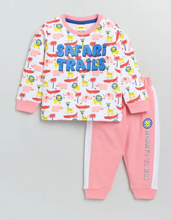 Peach_Long_Sleeves_Round_Neck_T-Shirt_And_Pant_Set_For_Baby_Boys