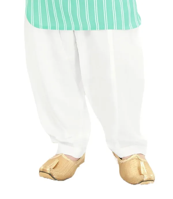 Turquoise_Striped_Cotton_Boys_Pathani_Suit