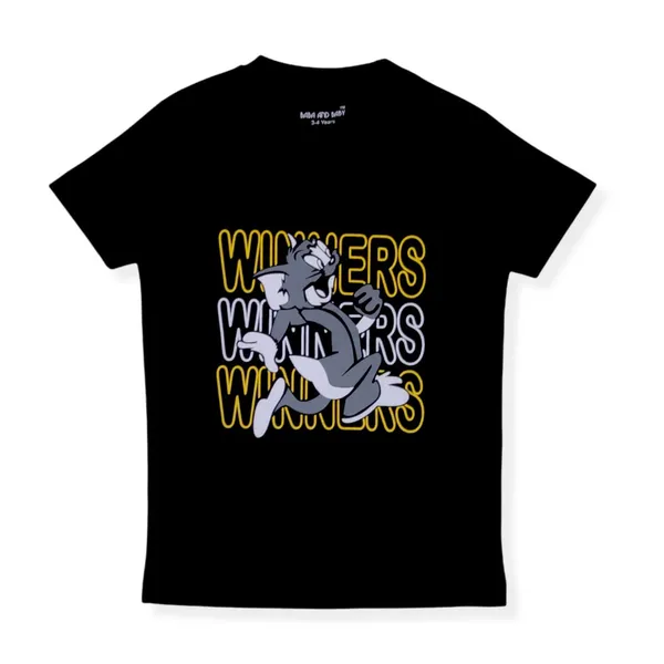 Black_Printed_Half_Sleeves_Round_Neck_Cotton_T-Shirt_For_Boys